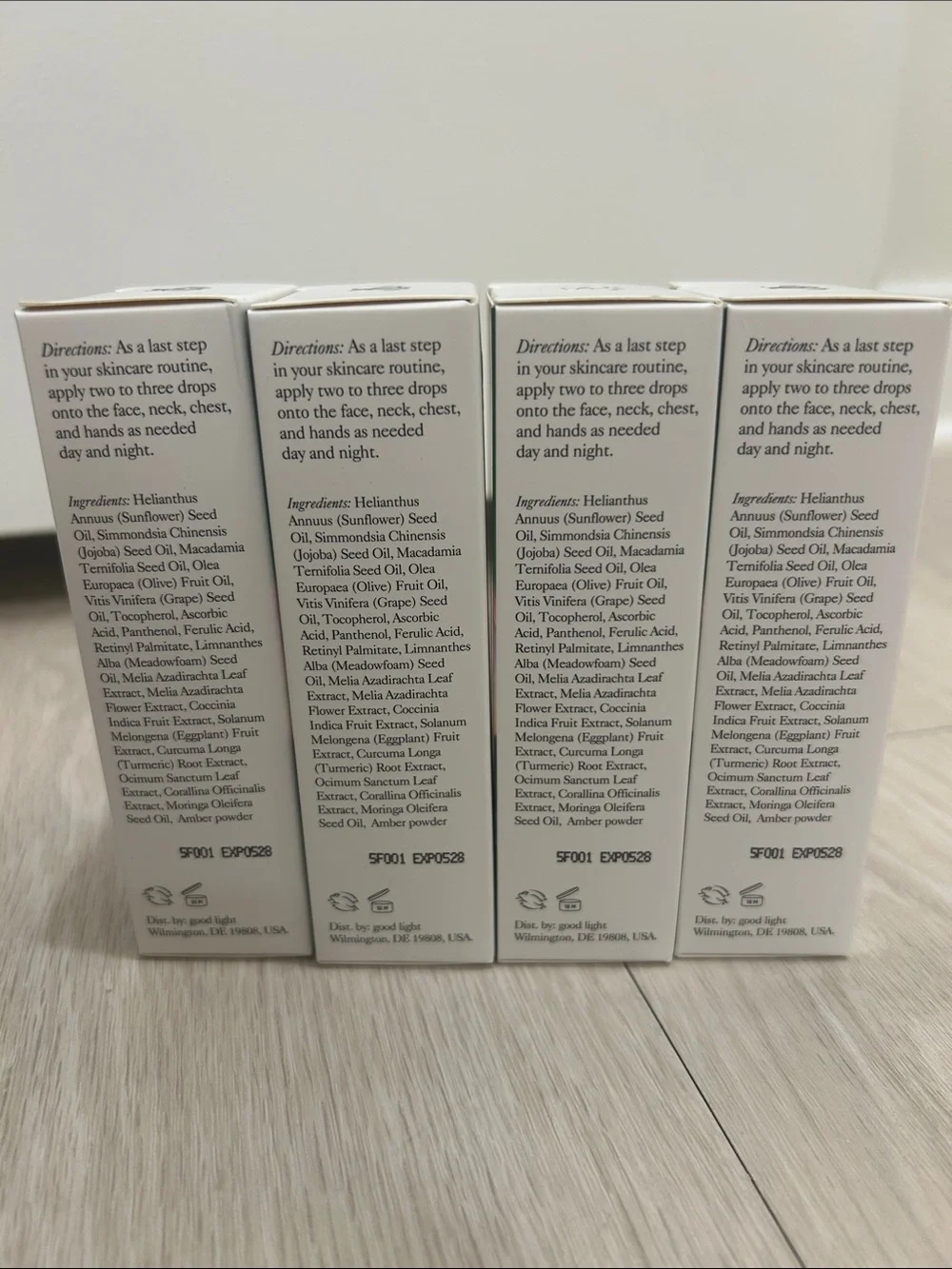 Good Light (NWT) Alphabet Facial Oil Set of 4